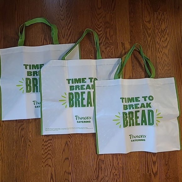 Panera Bread Tote Grocery Bag XLarge Reusable Set of 3 Farmers Market 21x12x18 - Picture 1 of 2